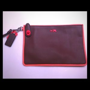 COACH Wrislet Brown and Neon Orange